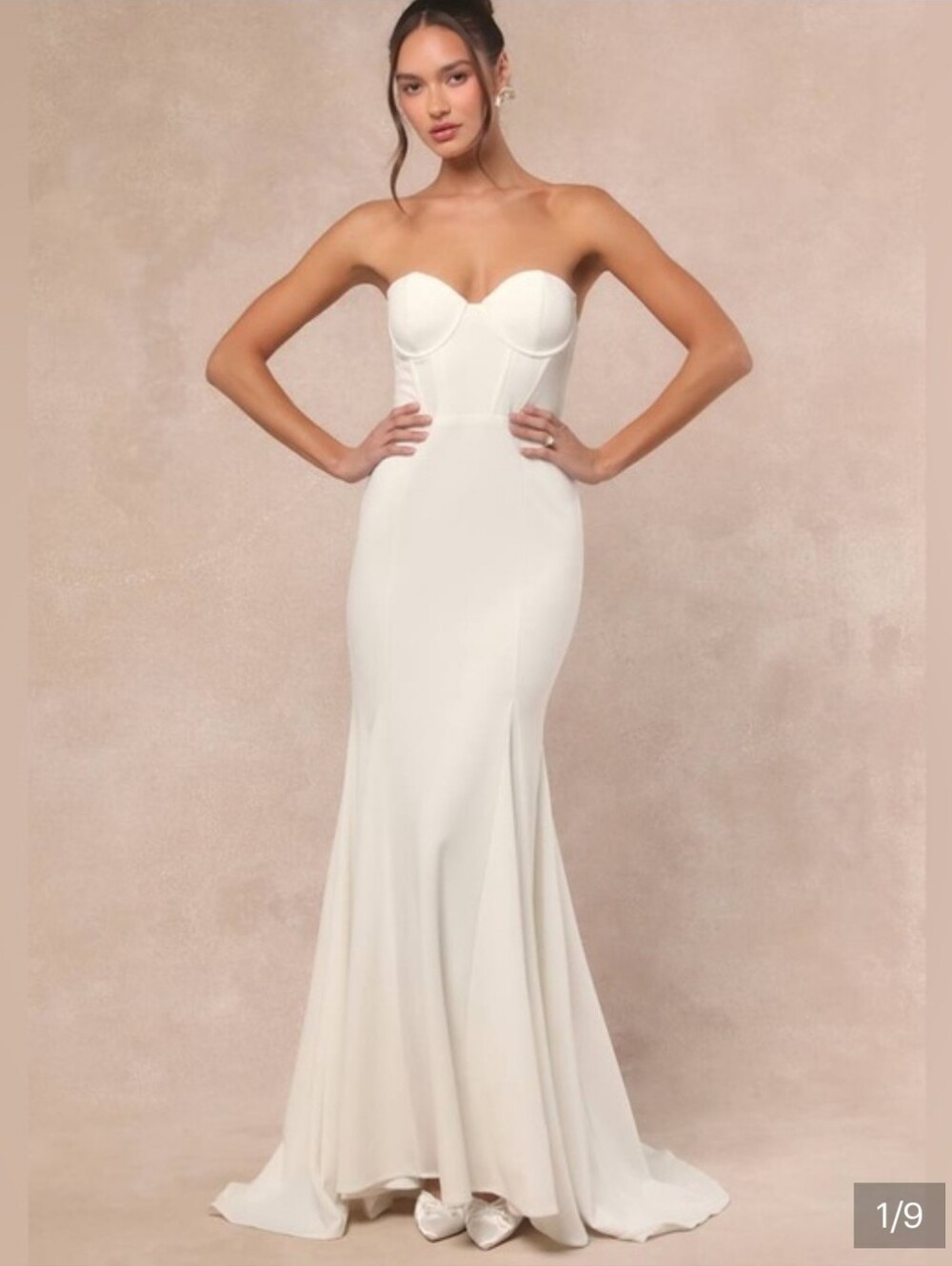 Lulu's Strapless Mermaid Wedding Dress Size S New #3G